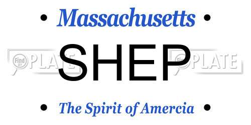 SHEP Massachusetts License Plate