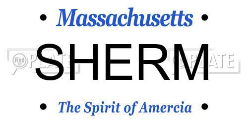 SHERM Massachusetts License Plate