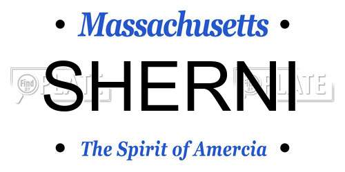 SHERNI Massachusetts License Plate