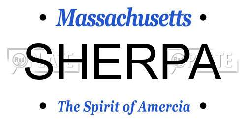 SHERPA Massachusetts License Plate