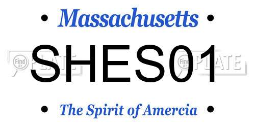 SHES01 Massachusetts License Plate