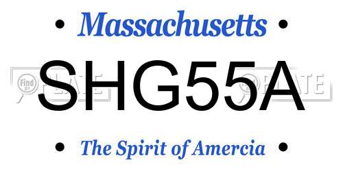 SHG55A Massachusetts License Plate