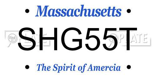 SHG55T Massachusetts License Plate
