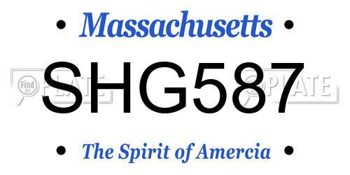 SHG587 Massachusetts License Plate