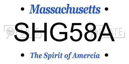 SHG58A Massachusetts License Plate