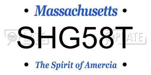 SHG58T Massachusetts License Plate