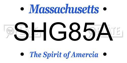 SHG85A Massachusetts License Plate