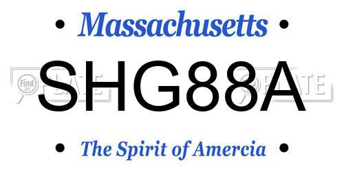 SHG88A Massachusetts License Plate