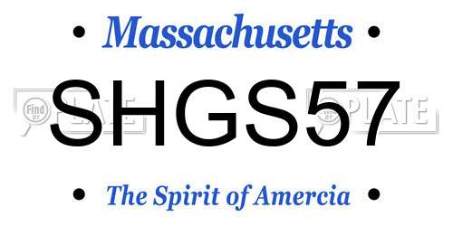 SHGS57 Massachusetts License Plate
