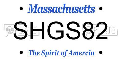 SHGS82 Massachusetts License Plate
