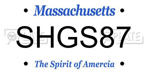 SHGS87 Massachusetts License Plate