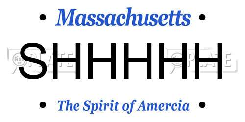 SHHHHH Massachusetts License Plate
