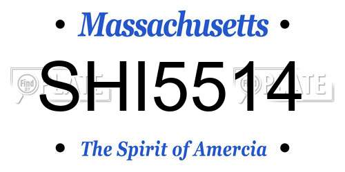 SHI5514 Massachusetts License Plate