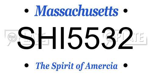 SHI5532 Massachusetts License Plate