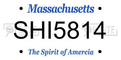 SHI5814 Massachusetts License Plate