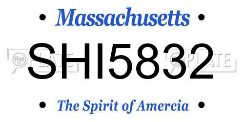 SHI5832 Massachusetts License Plate