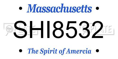 SHI8532 Massachusetts License Plate