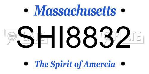 SHI8832 Massachusetts License Plate