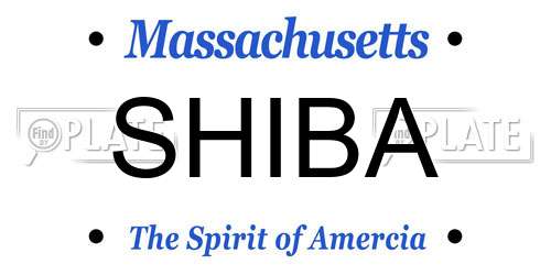 SHIBA Massachusetts License Plate