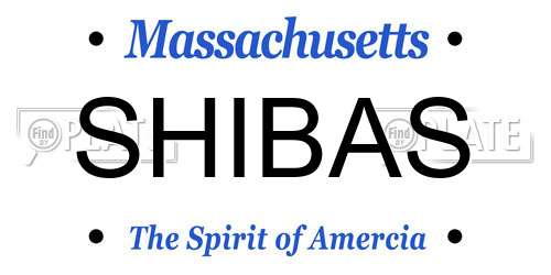 SHIBAS Massachusetts License Plate