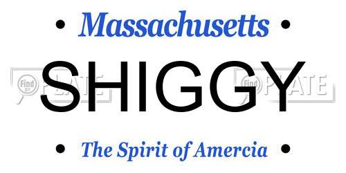 SHIGGY Massachusetts License Plate