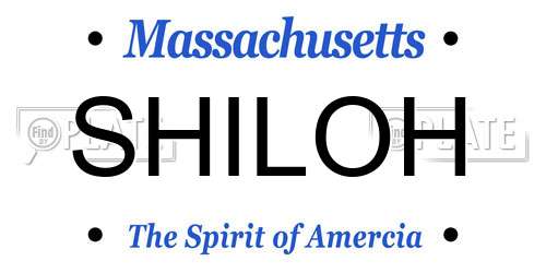 SHILOH Massachusetts License Plate