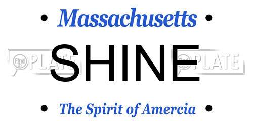 SHINE Massachusetts License Plate