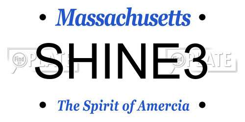 SHINE3 Massachusetts License Plate