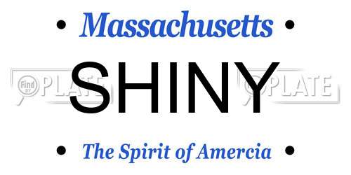 SHINY Massachusetts License Plate