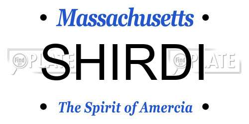 SHIRDI Massachusetts License Plate