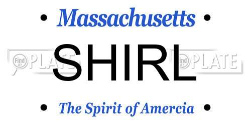 SHIRL Massachusetts License Plate