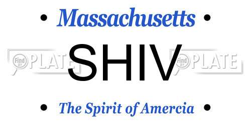 SHIV Massachusetts License Plate