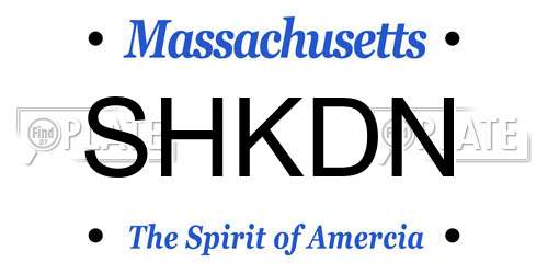 SHKDN Massachusetts License Plate