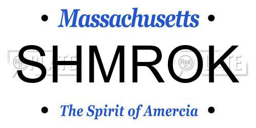 SHMROK Massachusetts License Plate