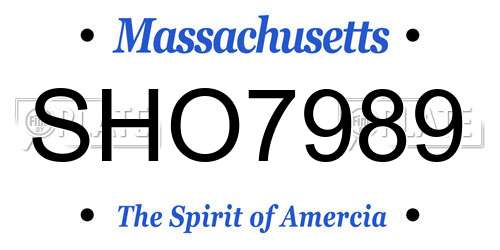 SHO7989 Massachusetts License Plate