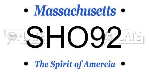 SHO92 Massachusetts License Plate