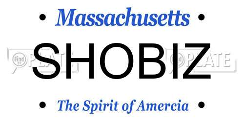 SHOBIZ Massachusetts License Plate