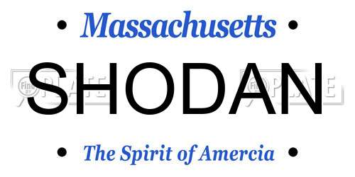 SHODAN Massachusetts License Plate