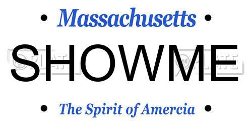 SHOWME Massachusetts License Plate