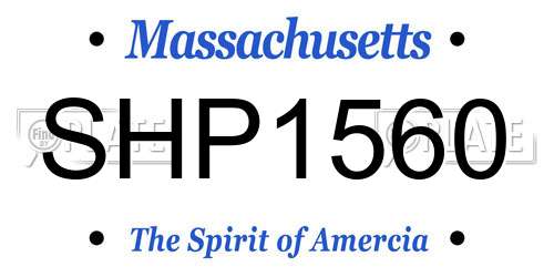 SHP1560 Massachusetts License Plate