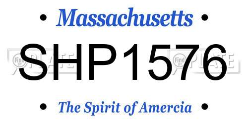 SHP1576 Massachusetts License Plate