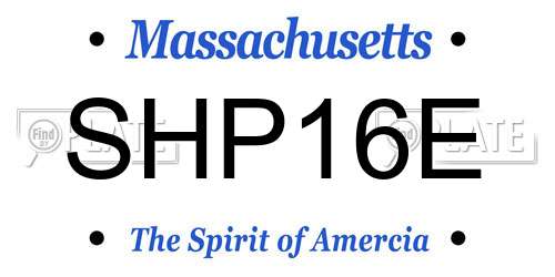 SHP16E Massachusetts License Plate