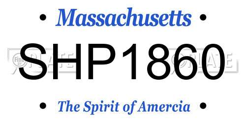 SHP1860 Massachusetts License Plate