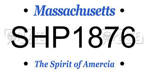 SHP1876 Massachusetts License Plate