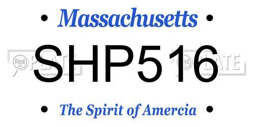 SHP516 Massachusetts License Plate