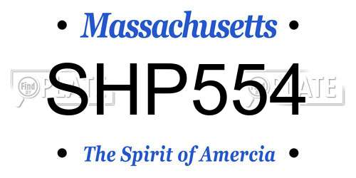 SHP554 Massachusetts License Plate