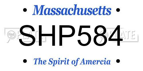 SHP584 Massachusetts License Plate