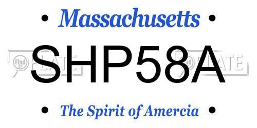 SHP58A Massachusetts License Plate