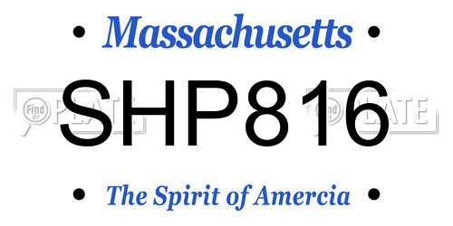 SHP816 Massachusetts License Plate