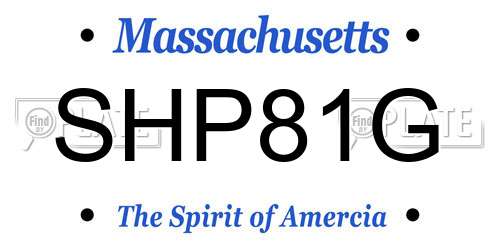 SHP81G Massachusetts License Plate